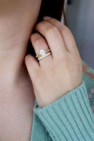 925 Ayar Gümüş Vintage 2li Yüzük Kombini