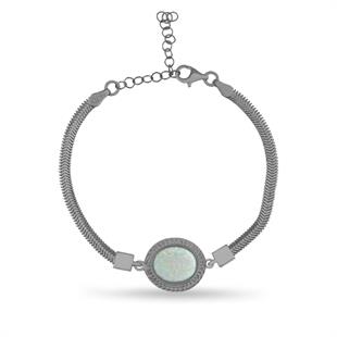 925 Ayar Gümüş Vintage Opal Taşlı Bileklik