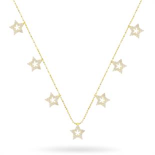 925 Ayar Gümüş Yıldız Işıltısı Kolye