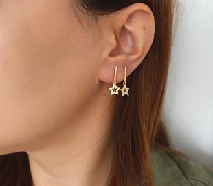 925 Ayar Gümüş Yıldız Küpe