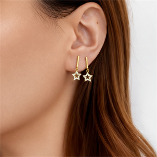 925 Ayar Gümüş Yıldız Küpe