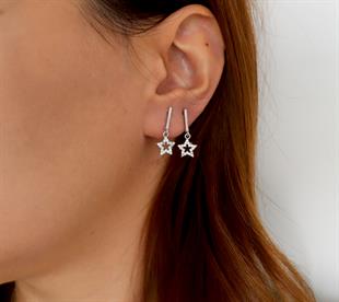 925 Ayar Gümüş Yıldız Küpe