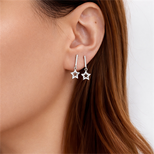 925 Ayar Gümüş Yıldız Küpe