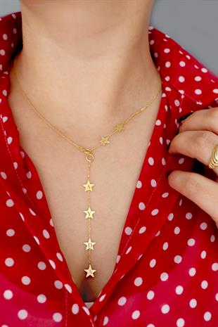 925 Ayar Gümüş Yıldız Y Model İsimli Kolye