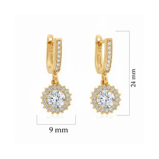 925 Ayar Gümüş Yuvarlak Anturaj Küpe