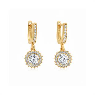 925 Ayar Gümüş Yuvarlak Anturaj Küpe