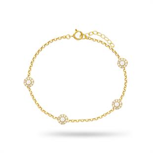 925 Ayar Gümüş Yuvarlak Taşlı Bileklik