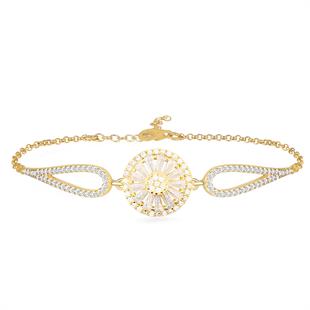 925 Ayar Gümüş Yuvarlak Taşlı Bileklik