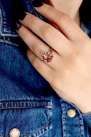 925  Ayar Gümüş Yuvarlak Zultanıt Yüzük