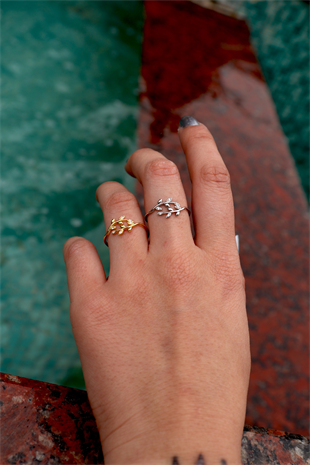 925 Ayar Gümüş Zeytin Dalı Gümüş Yüzük