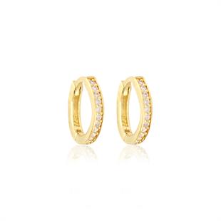 925 Ayar Gümüş Zirkon Taşlı Halka Küpe