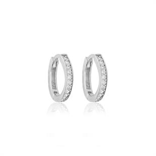 925 Ayar Gümüş Zirkon Taşlı Halka Küpe