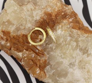 925 Ayar Gümüş Zirkon Taşlı Halka Küpe