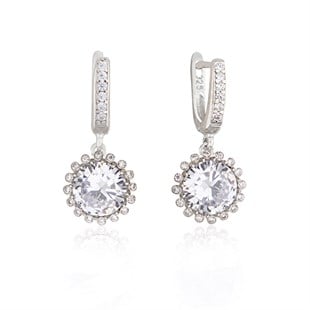 925 Ayar Gümüş Zirkon Taşlı Küpe