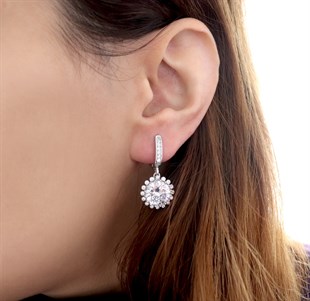 925 Ayar Gümüş Zirkon Taşlı Küpe