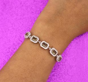 925 Ayar Gümüş Zultanit Baget Taşlı Anturaj Bileklik