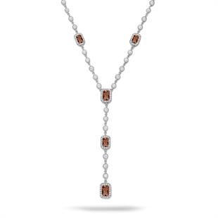 925 Ayar Gümüş Zultanit Baget Taşlı Y Model Su Yolu Detaylı Kolye