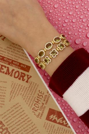 925 Ayar Gümüş Zultanit Çiçek Bileklik