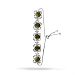 925 Ayar Gümüş Zultanit Çiçek Bileklik