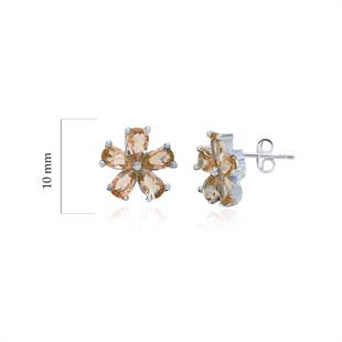 925 Ayar Gümüş Zultanit Çiçek Model Küpe