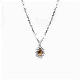 925 Ayar Gümüş Zultanit Damla Anturaj  Kolye