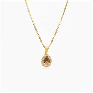 925 Ayar Gümüş Zultanit Damla Anturaj  Kolye