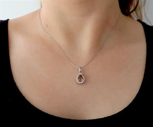 925 Ayar Gümüş Zultanit Damla Anturaj Takı Seti