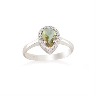 925 Ayar Gümüş Zultanit Damla Taş Takı Seti