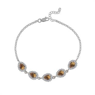 925 Ayar Gümüş Zultanit Damla Taşlı Anturaj Bileklik