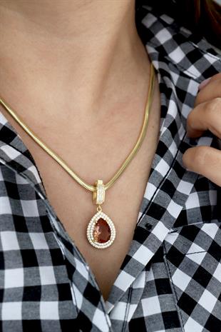 925 Ayar Gümüş Zultanit Damla Taşlı  Charm