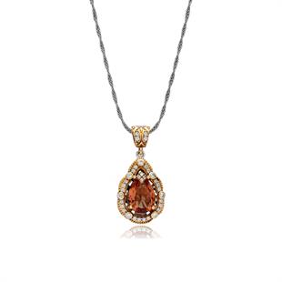 925 Ayar Gümüş Zultanit Damla Taşlı Otantik Kolye