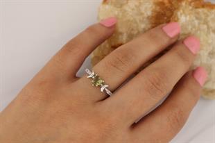 925 Ayar Gümüş Zultanit Kalp Taşlı Vintage Yüzük