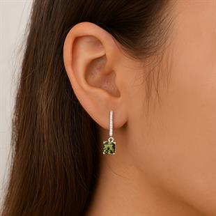 925 Ayar Gümüş Zultanit Kare Tektaş Küpe