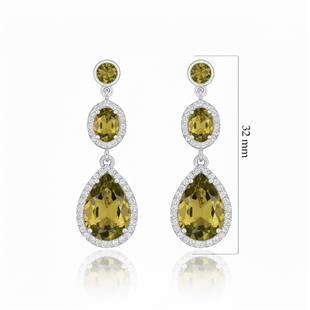 925 Ayar Gümüş Zultanit Kristal Elegance Küpe