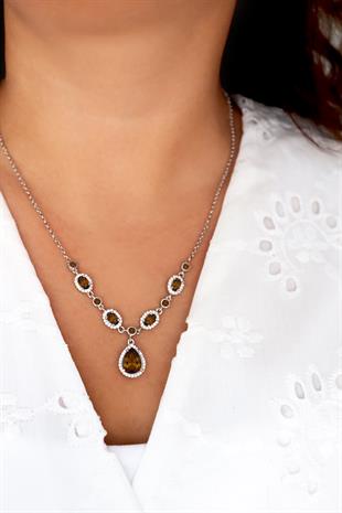 925 Ayar Gümüş Zultanit Kristal Elegance Kolye