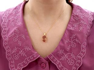 925 Ayar Gümüş Zultanit Oval Taş Kolye