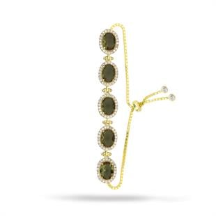 925 Ayar Gümüş Zultanit Oval Taşlı  Bileklik