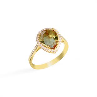 925 Ayar Gümüş Zultanit Su Damlası Yüzük