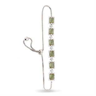 925 Ayar Gümüş Zultanit Taş Asansörlü Bileklik