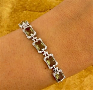 925 Ayar Gümüş Zultanit Taş Asansörlü Bileklik