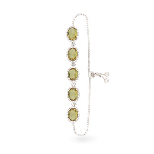 925 Ayar Gümüş Zultanit Taş Asansörlü Bileklik