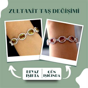 925 Ayar Gümüş Zultanit Taş Asansörlü Bileklik