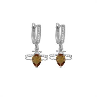 925 Ayar Gümüş Zultanit Taşlı Arı Küpe