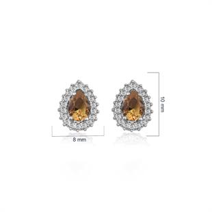 925 Ayar Gümüş Zultanit Taşlı Damla Anturaj Küpe