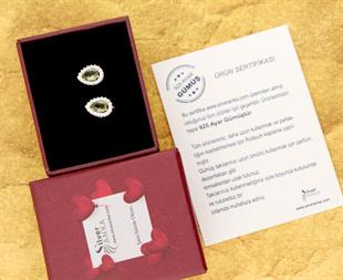 925 Ayar Gümüş Zultanit Taşlı Damla Anturaj Küpe