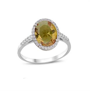 925 Ayar Gümüş Zultanit Taşlı Oval Yüzük