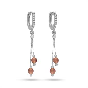 925 Ayar Gümüş Zultanit Taşlı Sallantılı Küpe