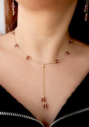 925 Ayar Gümüş Zultanit Taşlı Sallantılı Kolye