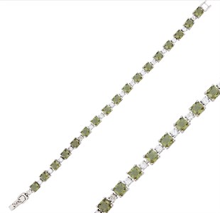 925 Ayar Gümüş Zultanit Taşlı Su Yolu Bileklik