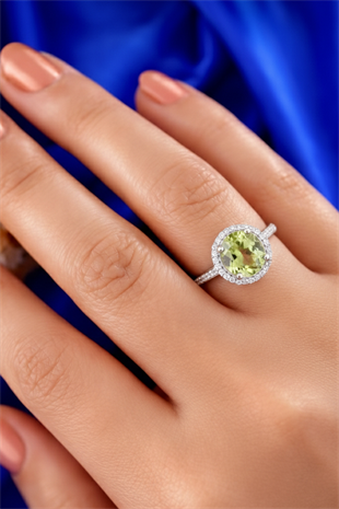 925 Ayar Gümüş Zultanit Taşlı Yuvarlak Yüzük